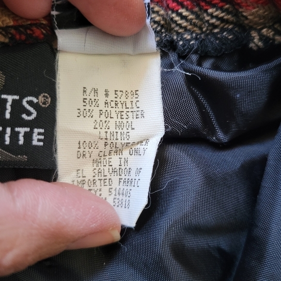 Vntg Requirements Wool Blend Tartan Plaid Fringe Pencil Skirt 4P in Red Black - Picture 6 of 9